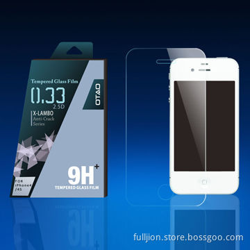 0.33mm curved edge toughened glass screen protector for iPhone 5 with anti-shock/anti-crack function